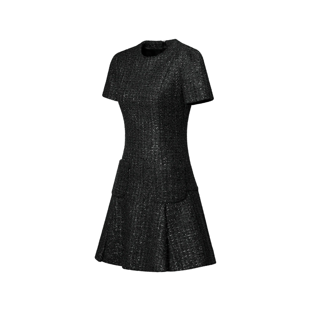 Lurex Tweed Box Pleat Dress