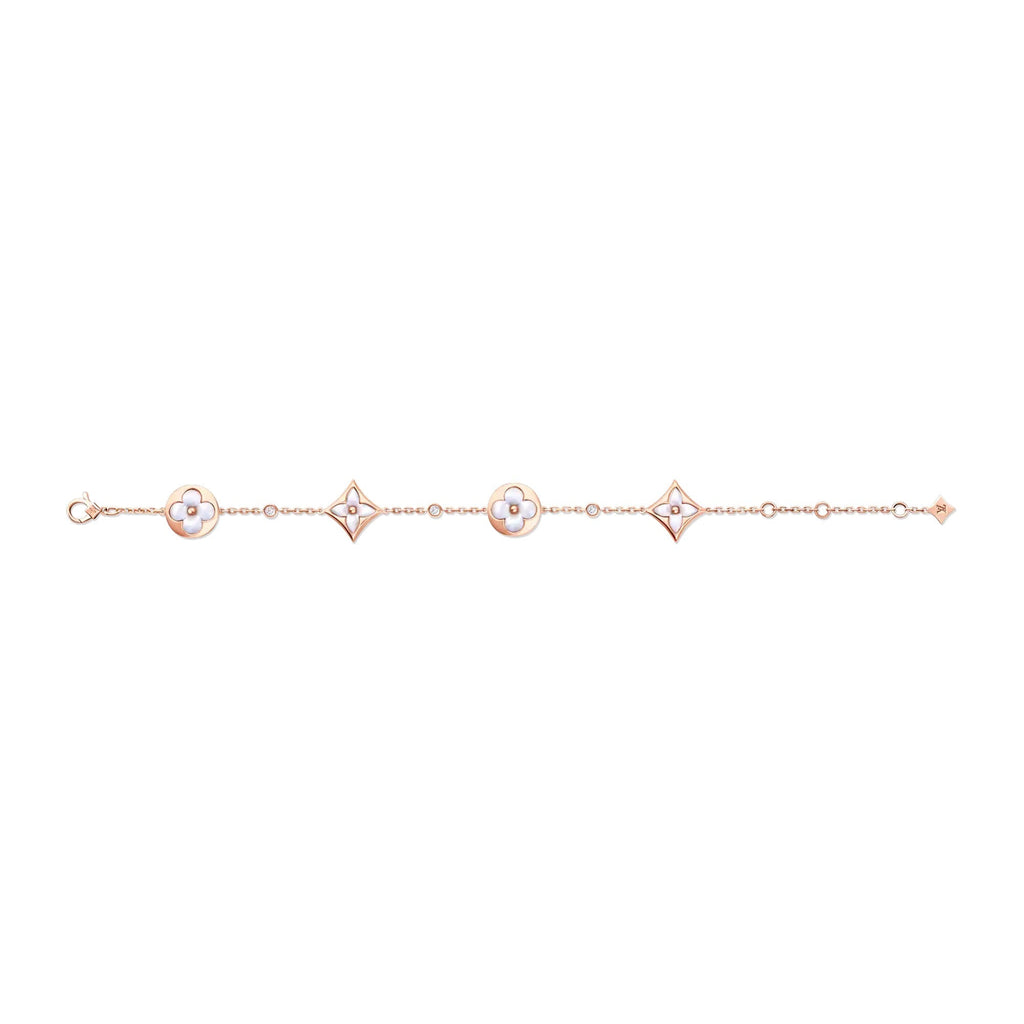 Color Blossom BB Star and Sun Multi-Motif Bracelet, Pink Gold, White Mother-of-Pearl and Diamonds