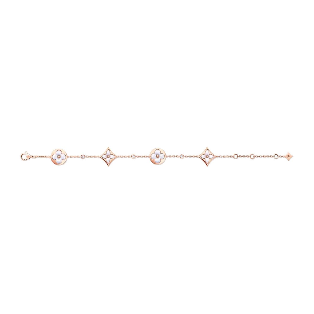 Color Blossom BB Star and Sun Multi-Motif Bracelet, Pink Gold, White Mother-of-Pearl and Diamonds