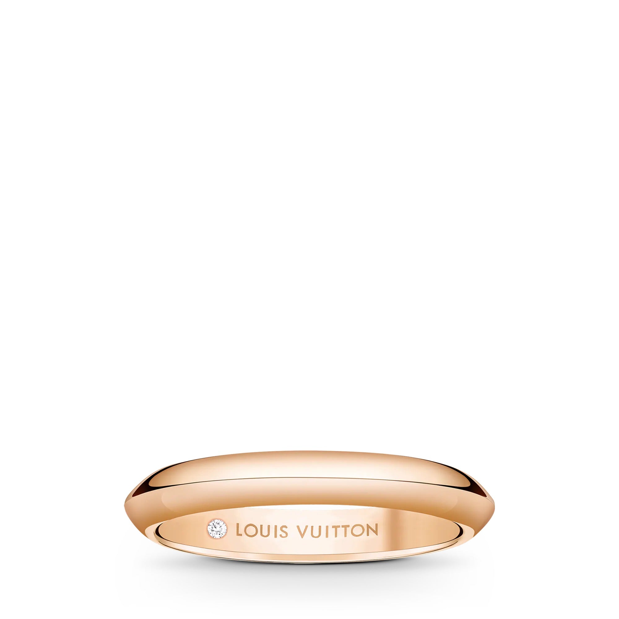 LV Diamonds 3mm Band, Pink Gold