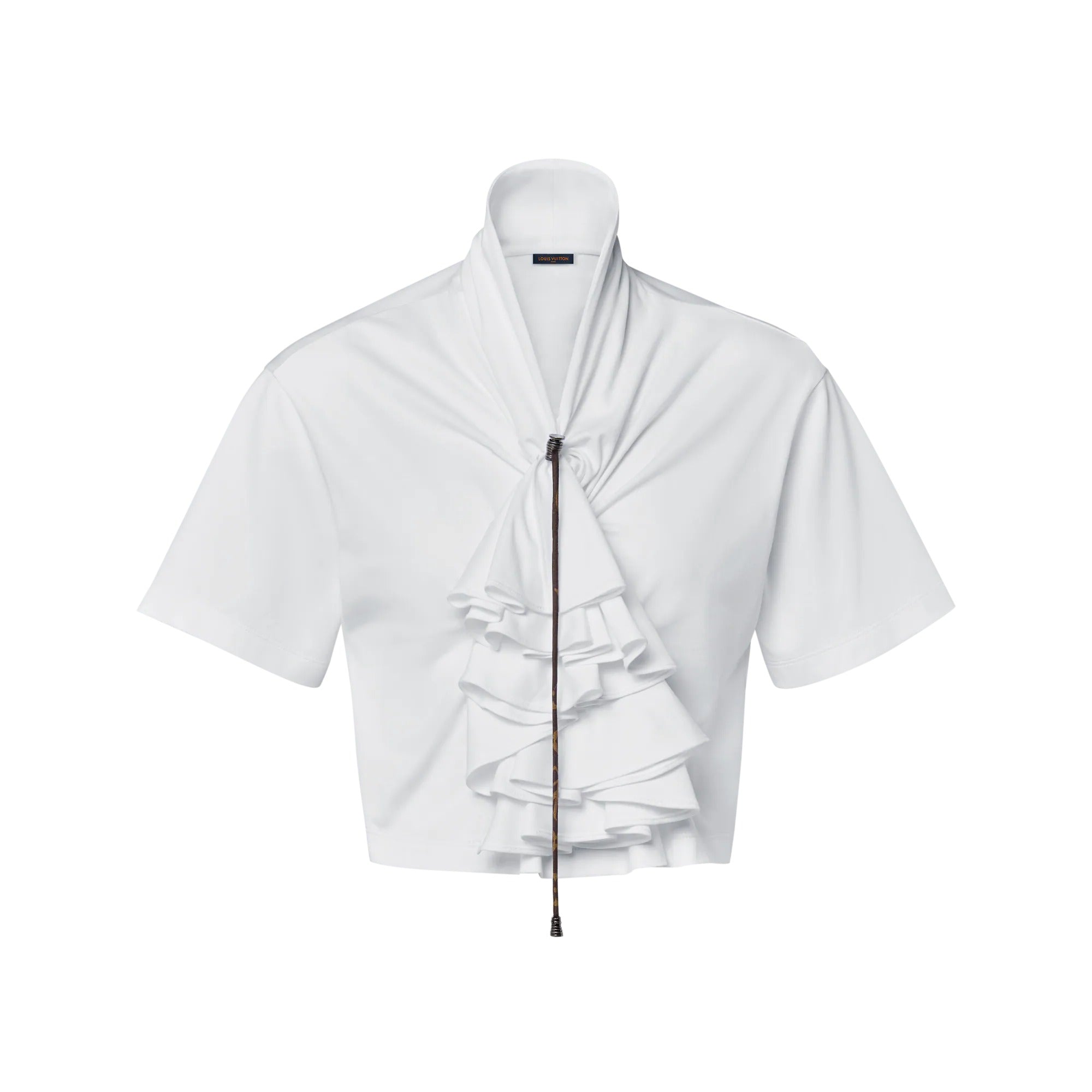 Gathered Ruffle Crop Top