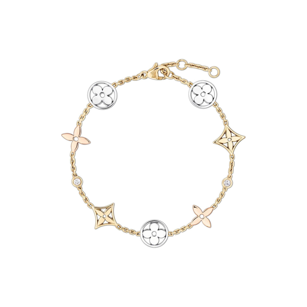 Idylle Blossom bracelet, 3 golds and diamonds
