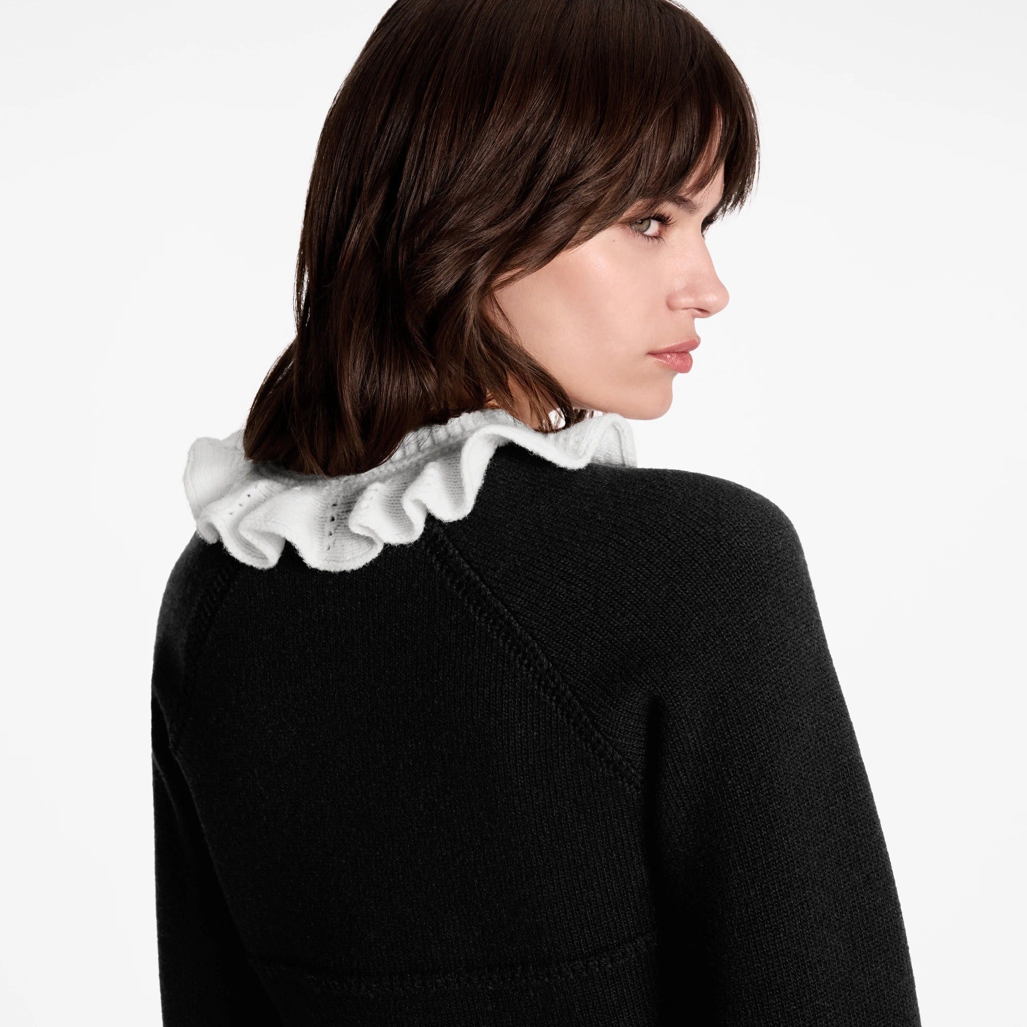 Ruffle Collar Cardigan