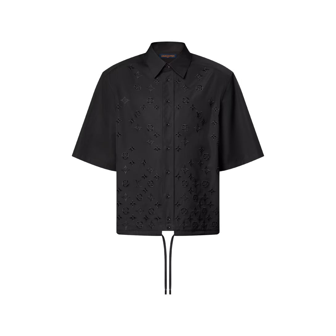 Monogram Flowers Embroidered Short-Sleeved Shirt