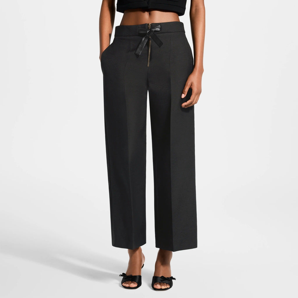 Leather Tie Mikado Pants