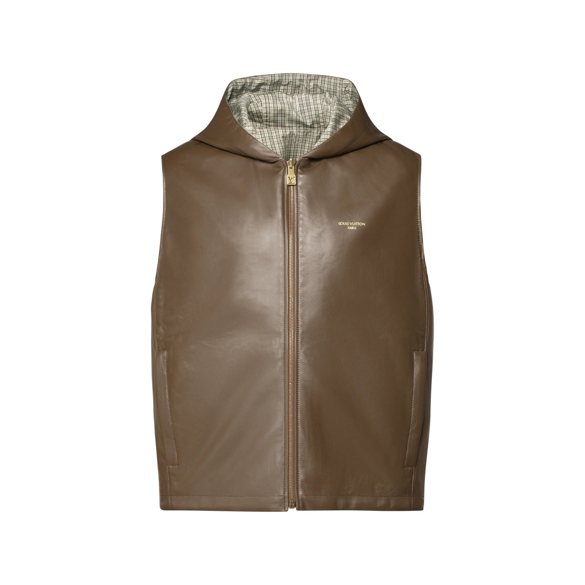 Monogram Check Reversible Leather Gilet