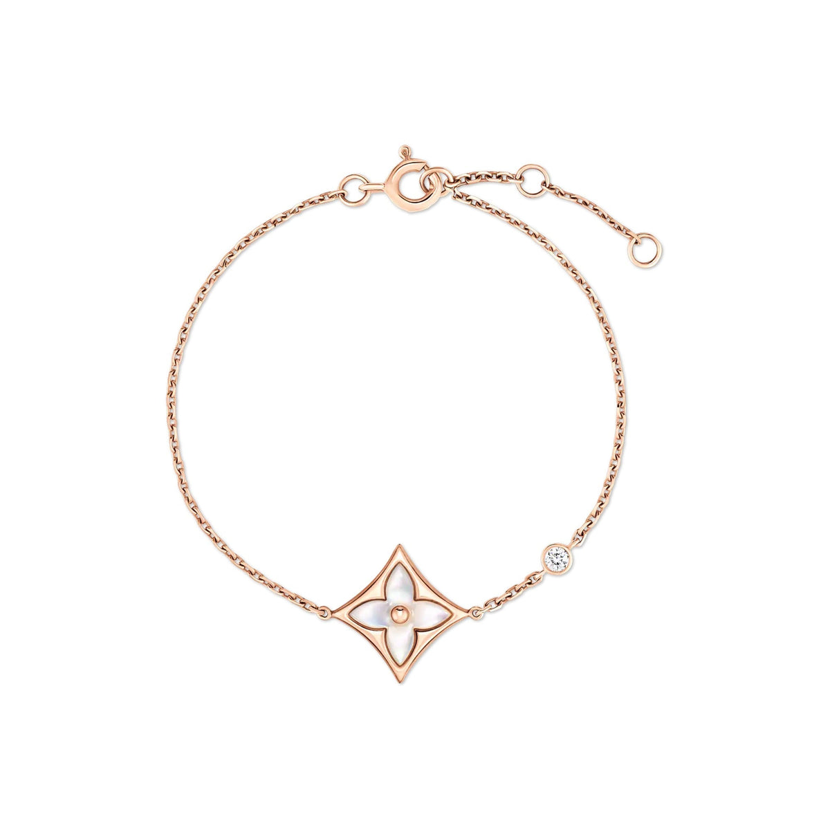 Color Blossom BB Star Bracelet, Pink Gold, White Mother-of-Pearl and Diamond