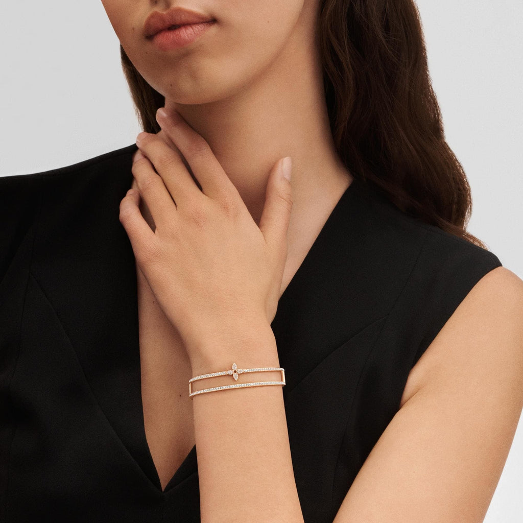 Idylle Blossom Two-Row Bracelet, Pink Gold And Diamonds