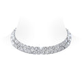 Pure V Two-Row Necklace, White Gold and Diamonds