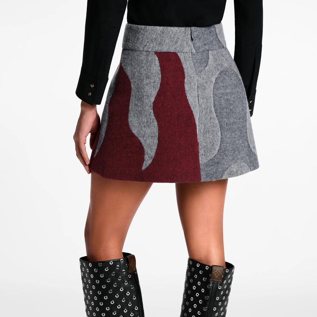 Flame Jacquard Mini Skirt