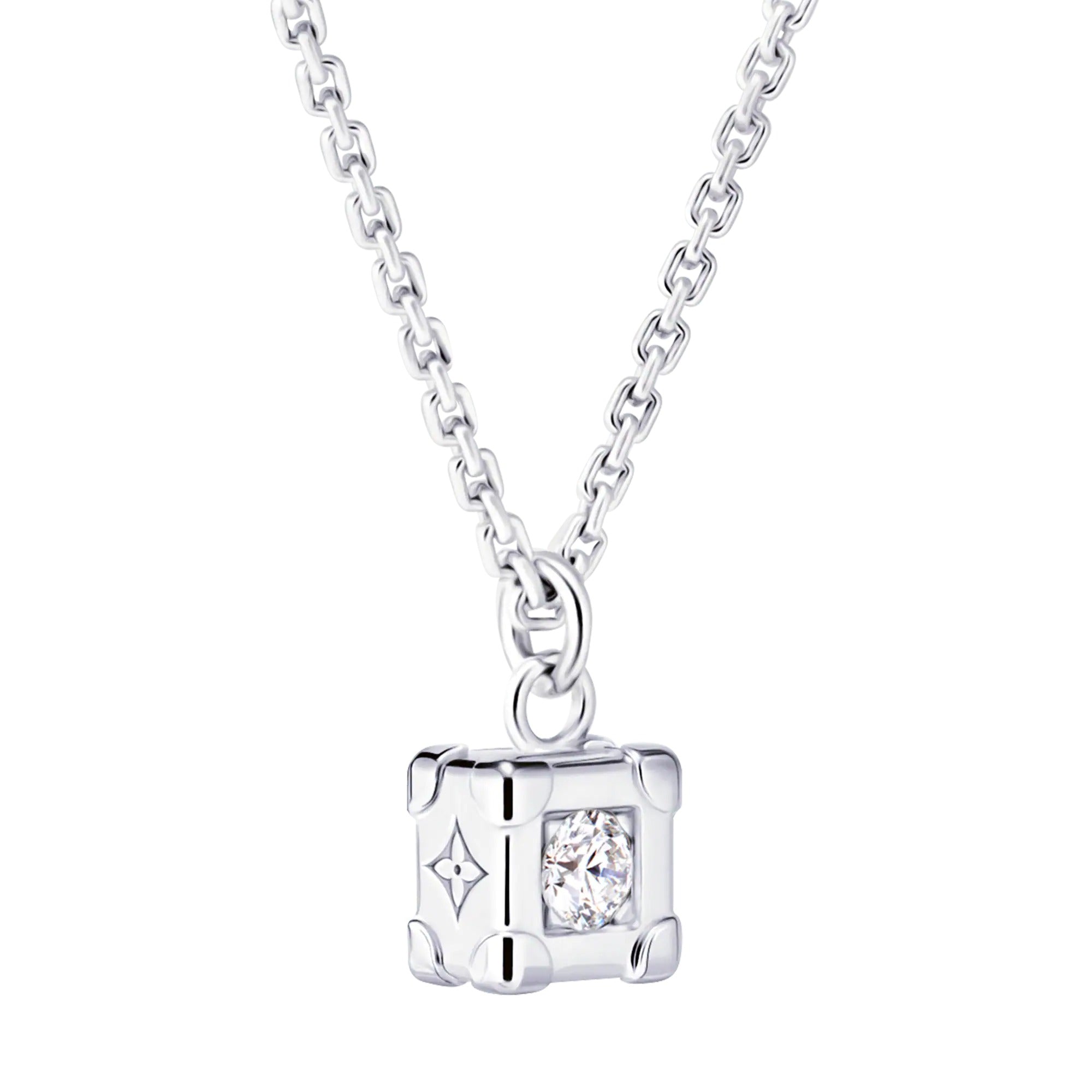 Les Gastons Vuitton Trunk Pendant, White Gold and Diamond