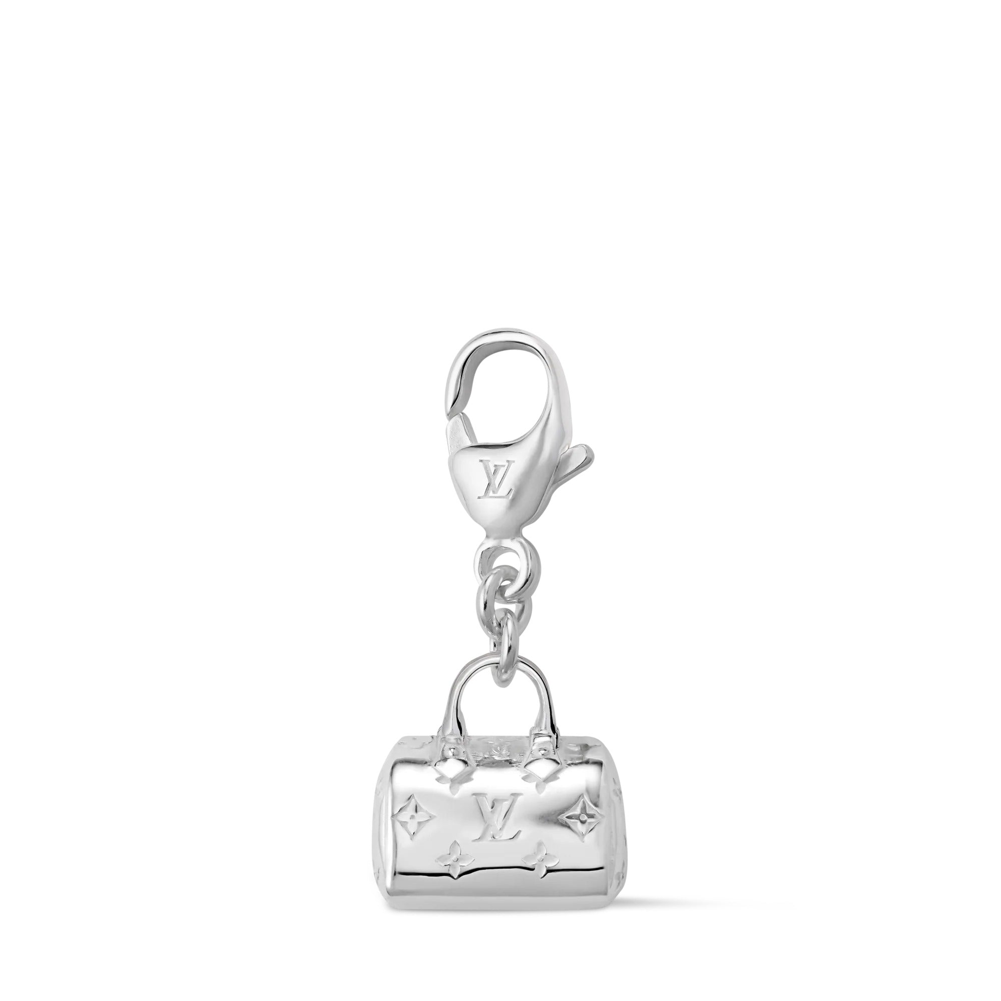 Speedy Silver LV Charm