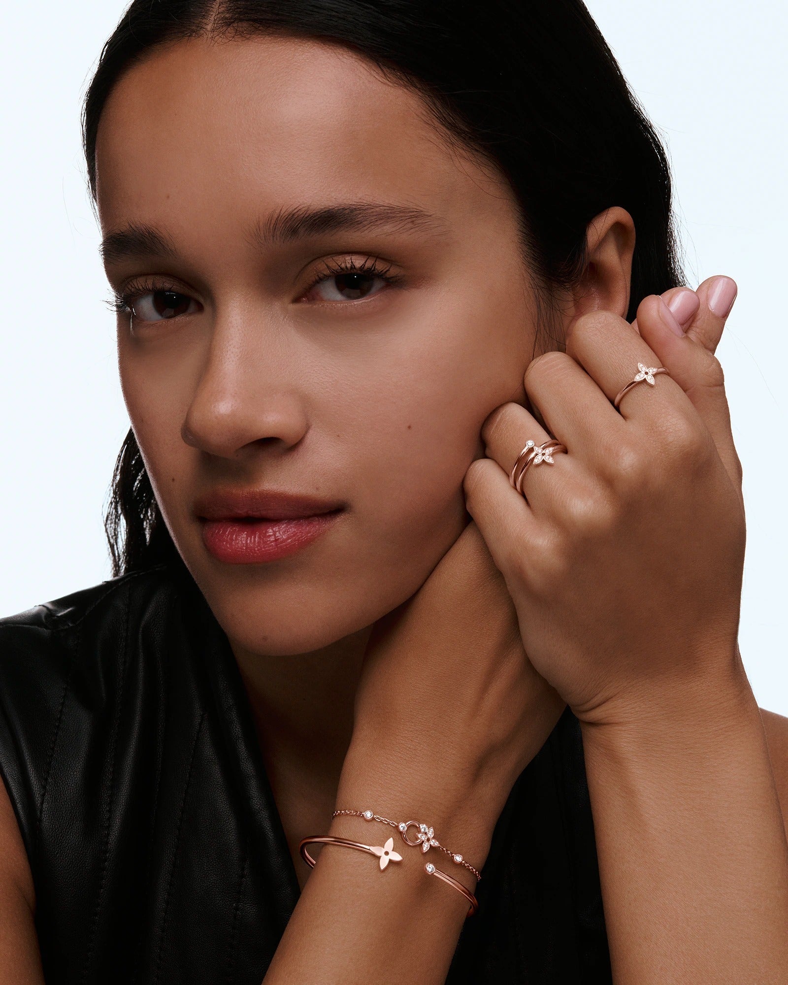 Idylle Blossom Bracelet, Pink Gold and Diamonds