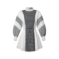 Honeycomb Jacquard Balloon Sleeve Dress