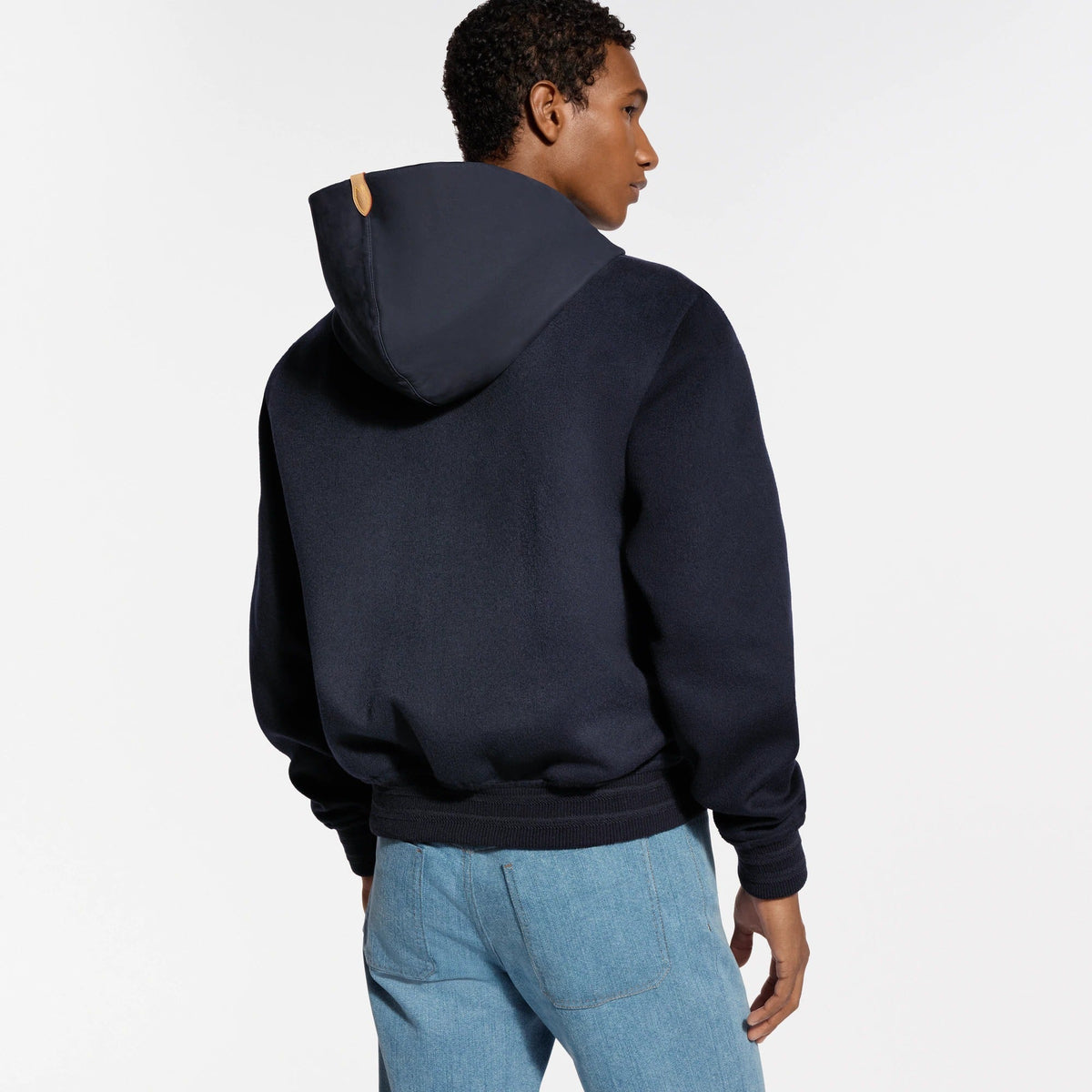 Leather Mix Hooded Blouson