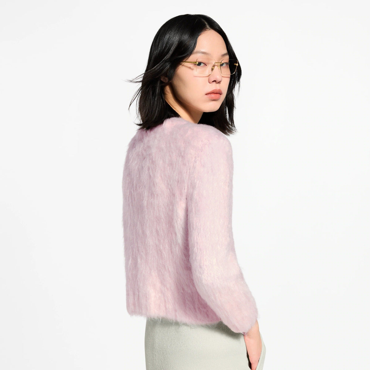 Jewel Button Brushed Cardigan