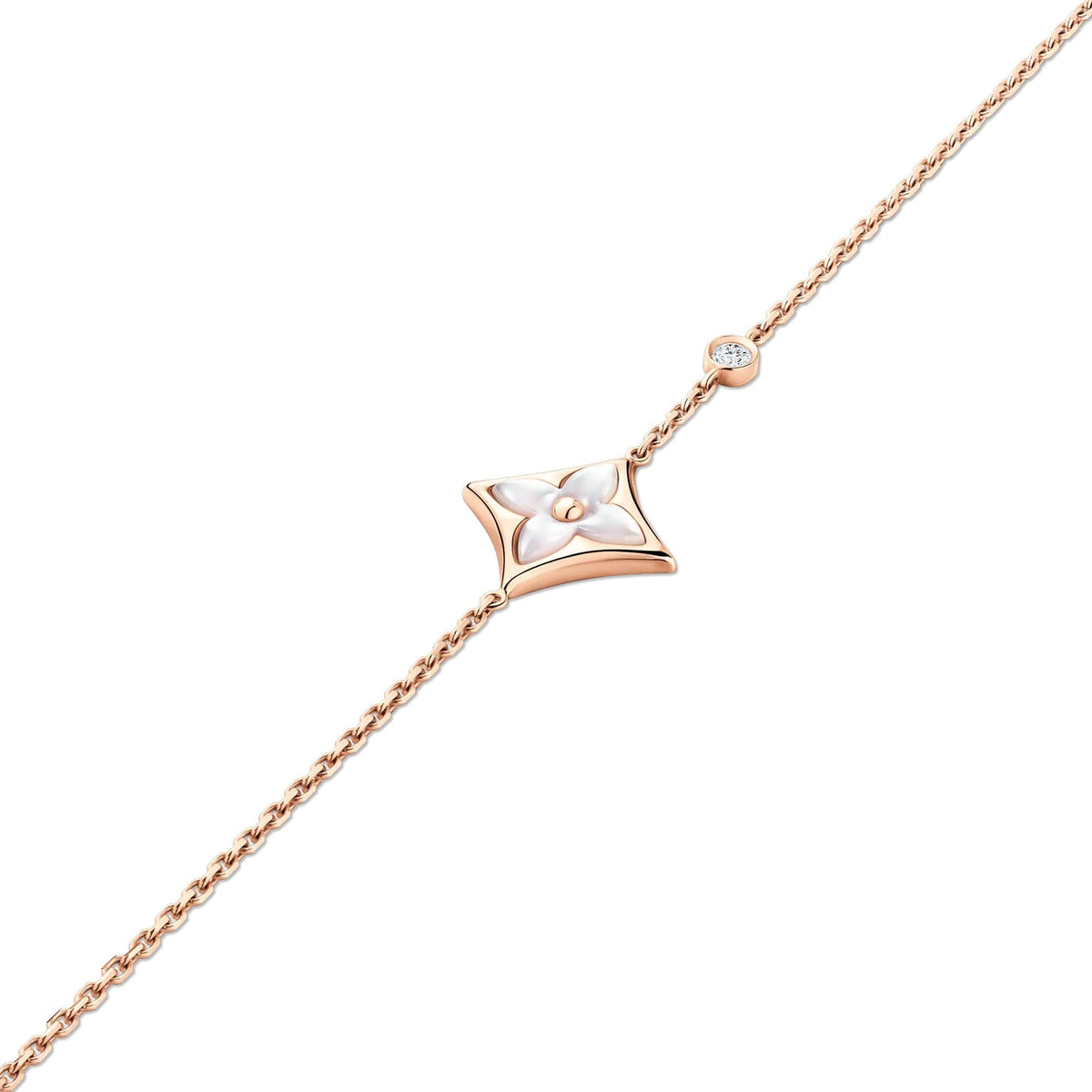 Color Blossom BB Star Bracelet, Pink Gold, White Mother-of-Pearl and Diamond
