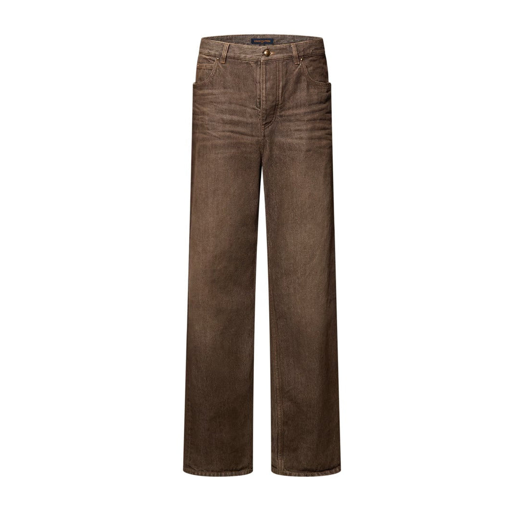 Coffee Indigo Denim Skate Pants