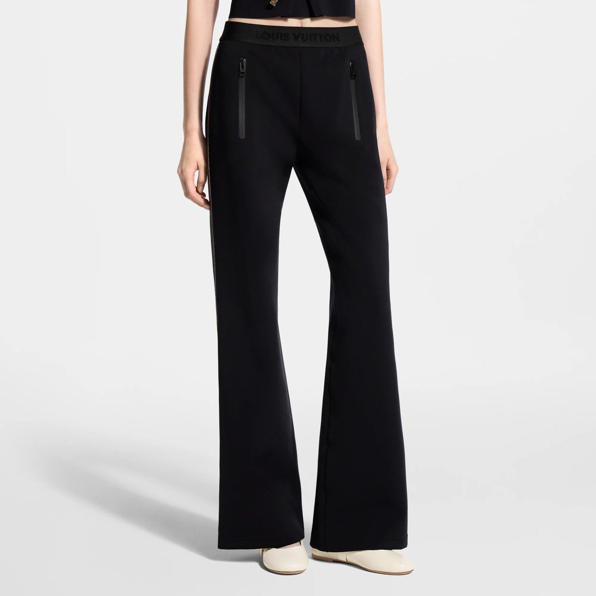 Monogram Accent Flared Pants