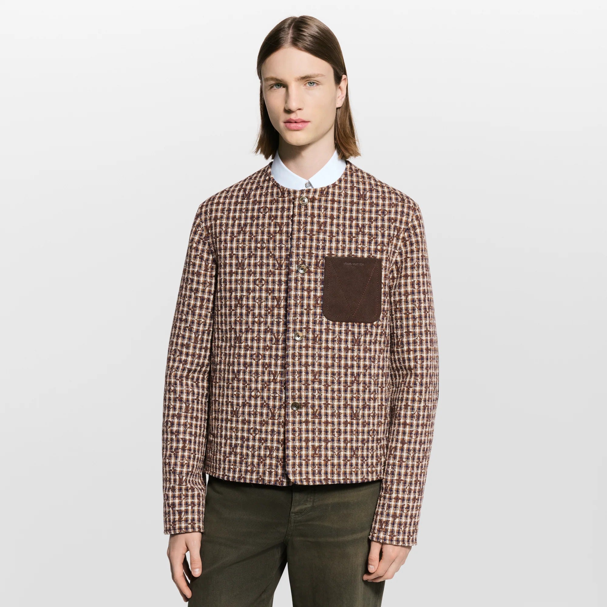 Monogram Chic Collarless Tweed Jacket