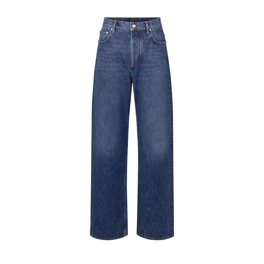 Embellished Denim Skate Pants