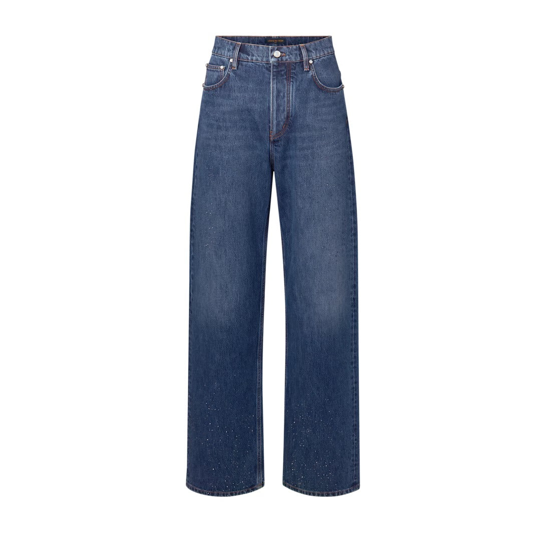 Embellished Denim Skate Pants