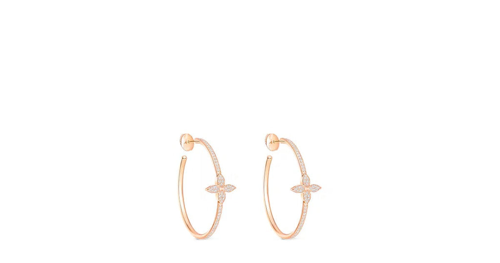 Idylle Blossom Hoops, Pink Gold And Diamonds