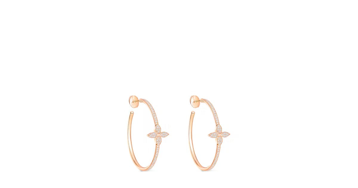 Idylle Blossom Hoops, Pink Gold And Diamonds