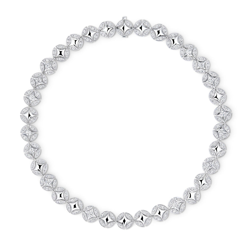 Galaxie Long Necklace, White Gold and Diamonds