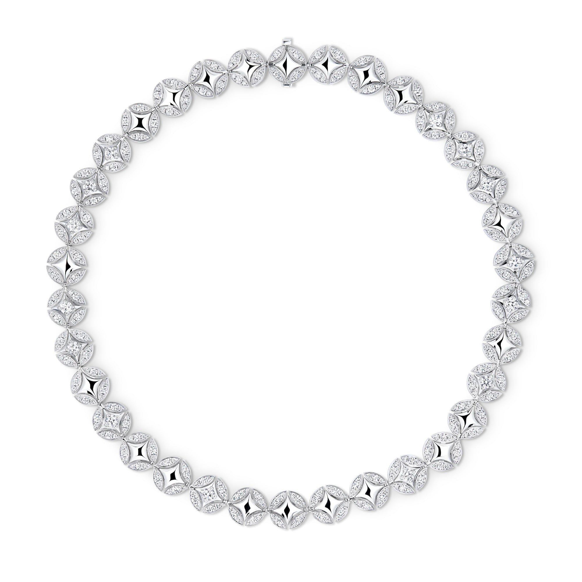 Galaxie Long Necklace, White Gold and Diamonds