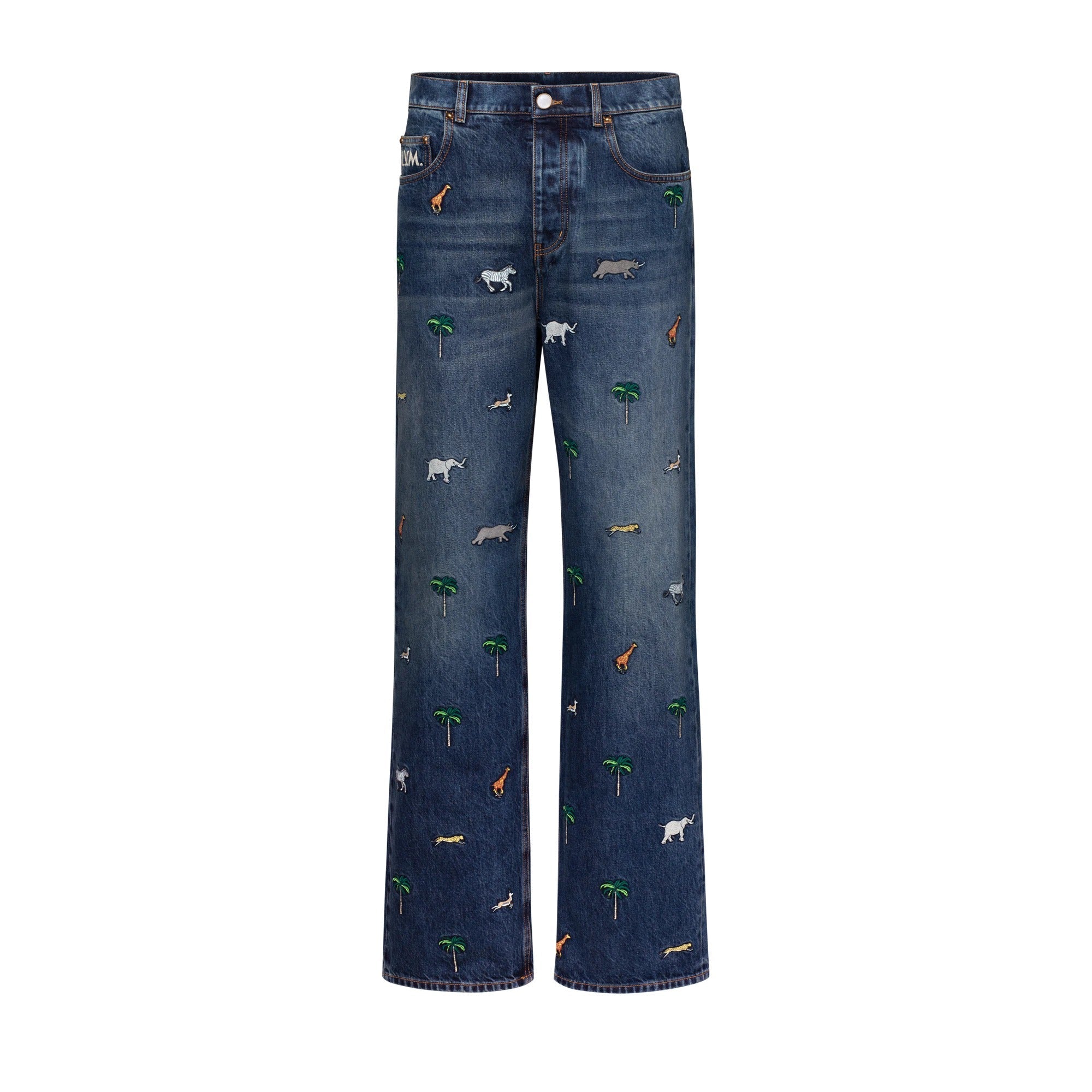 LV x The Darjeeling Limited Embroidered Denim Skate Pants