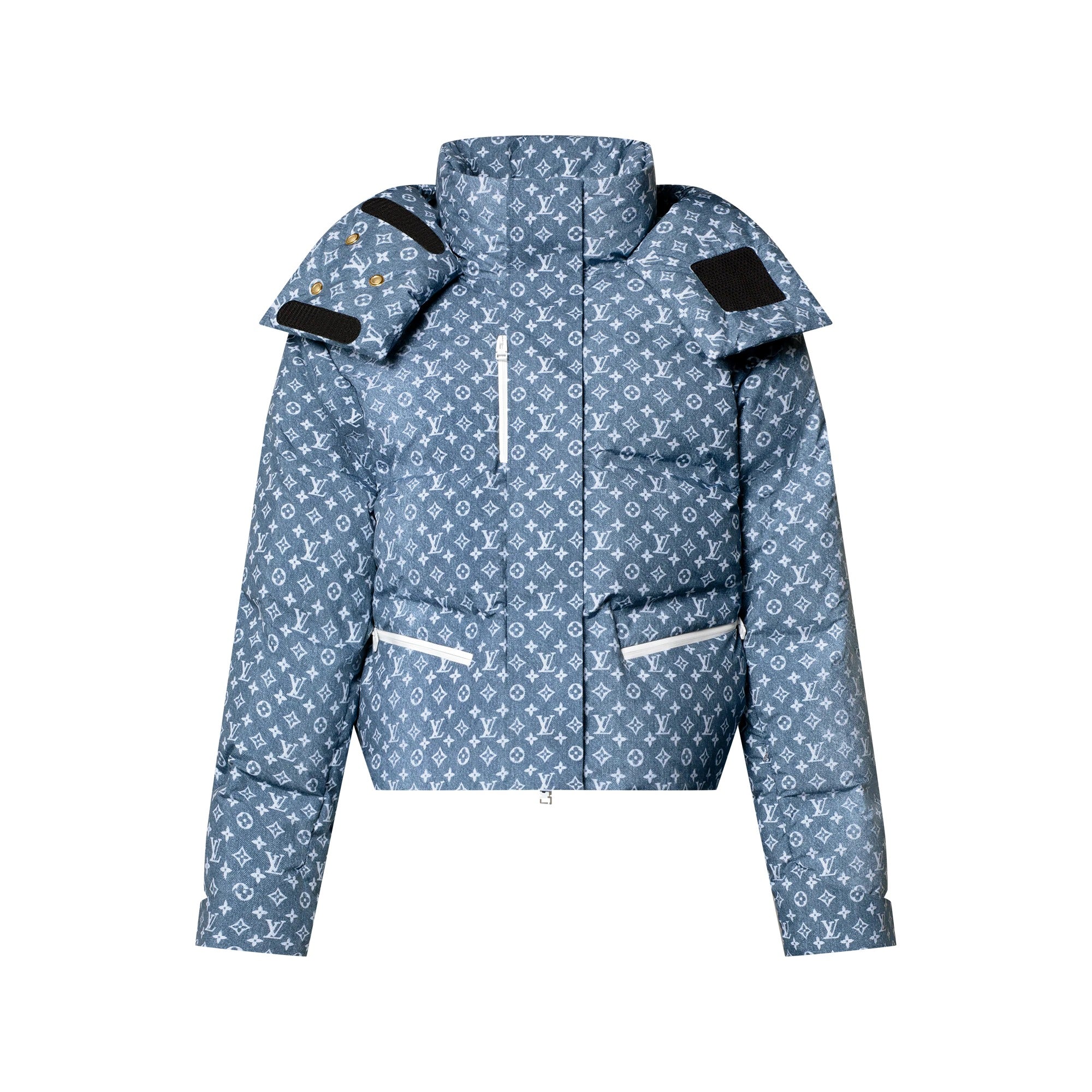 Denim-Effect Monogram Ski Jacket