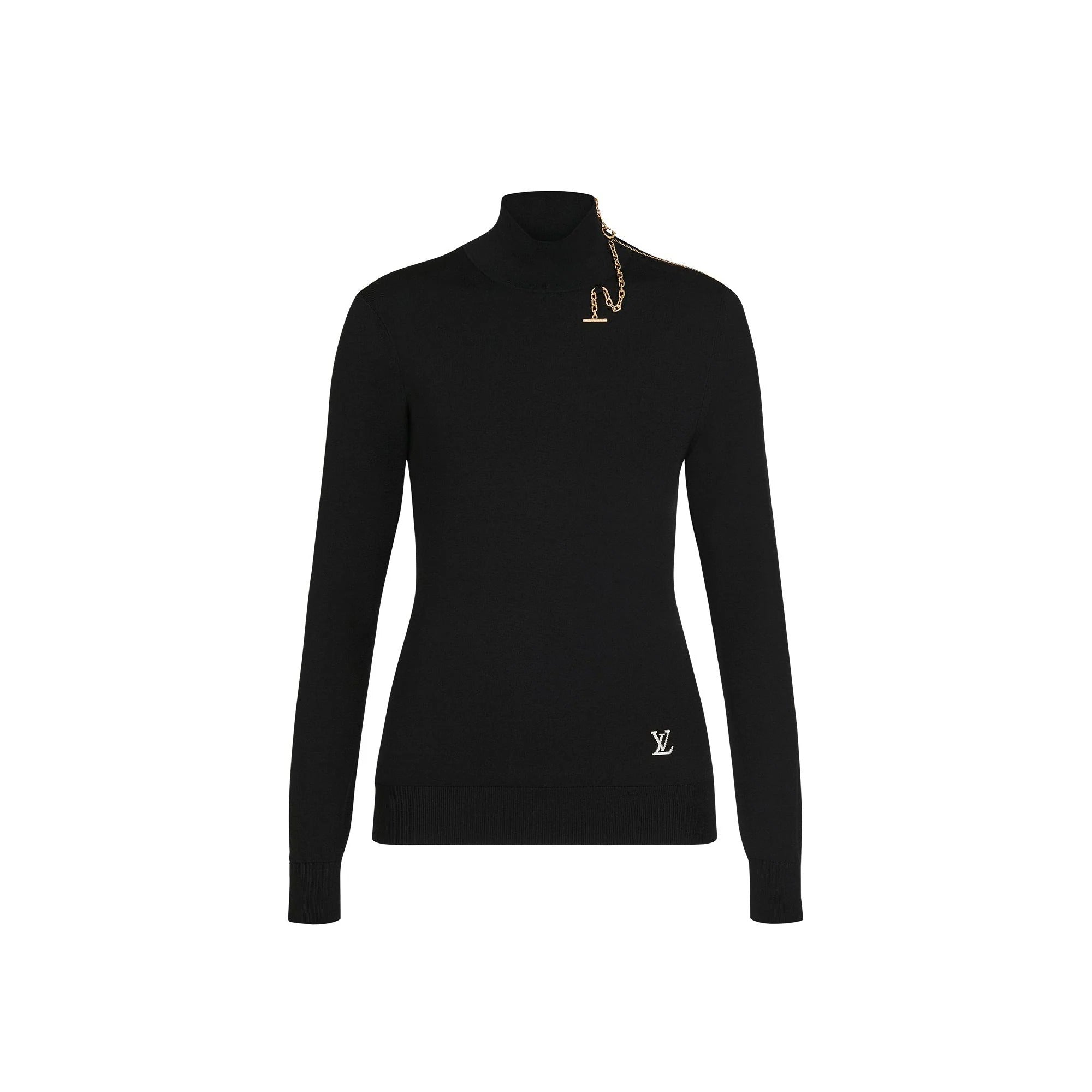 Shoulder Detail Turtleneck Sweater