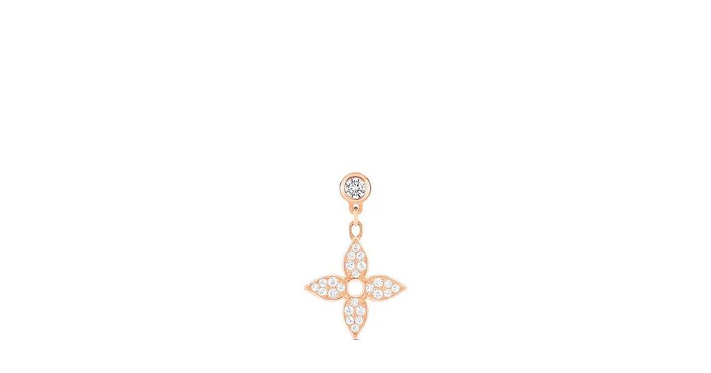 Idylle Blossom Ear Stud, Pink Gold And Diamonds - Per Unit