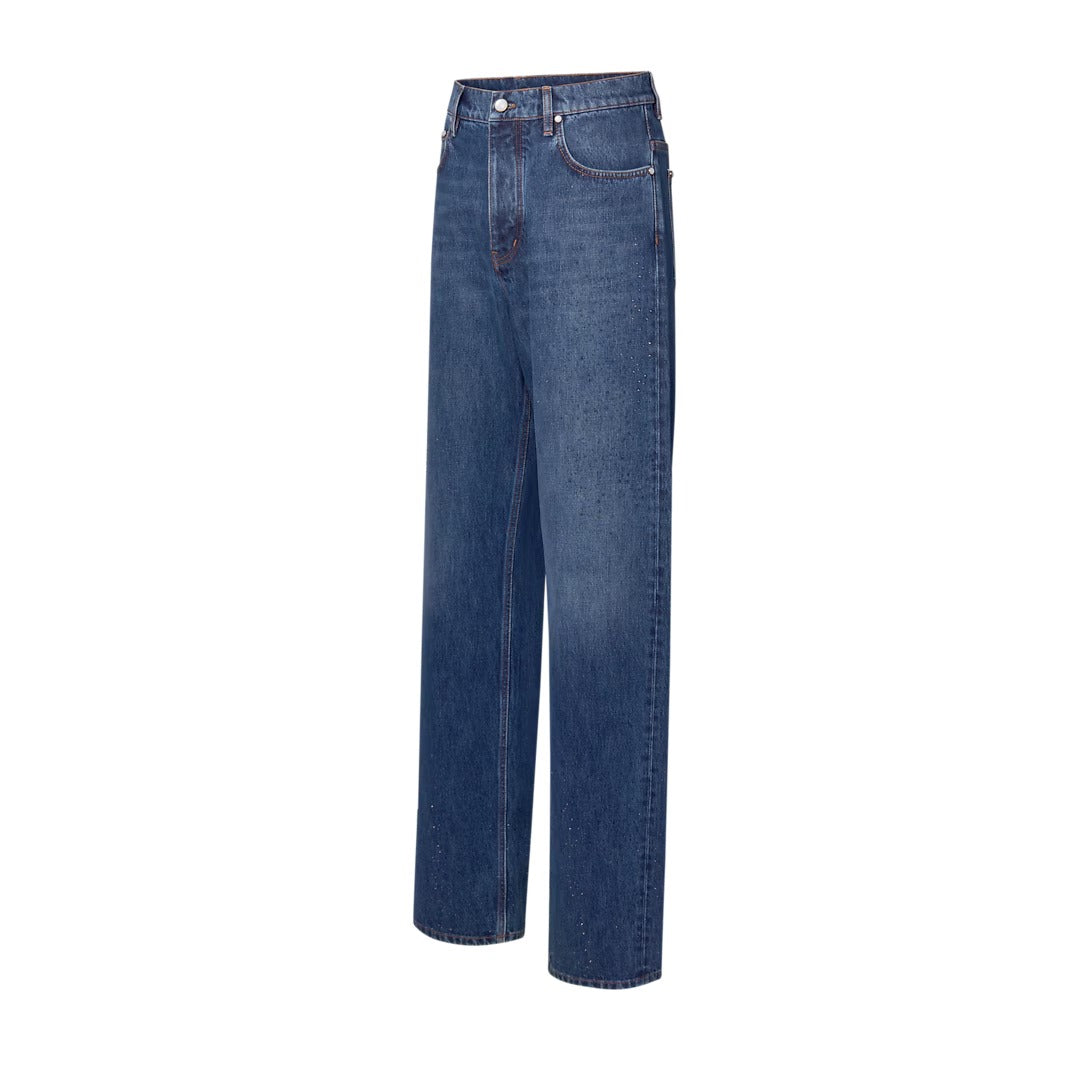 Embellished Denim Skate Pants