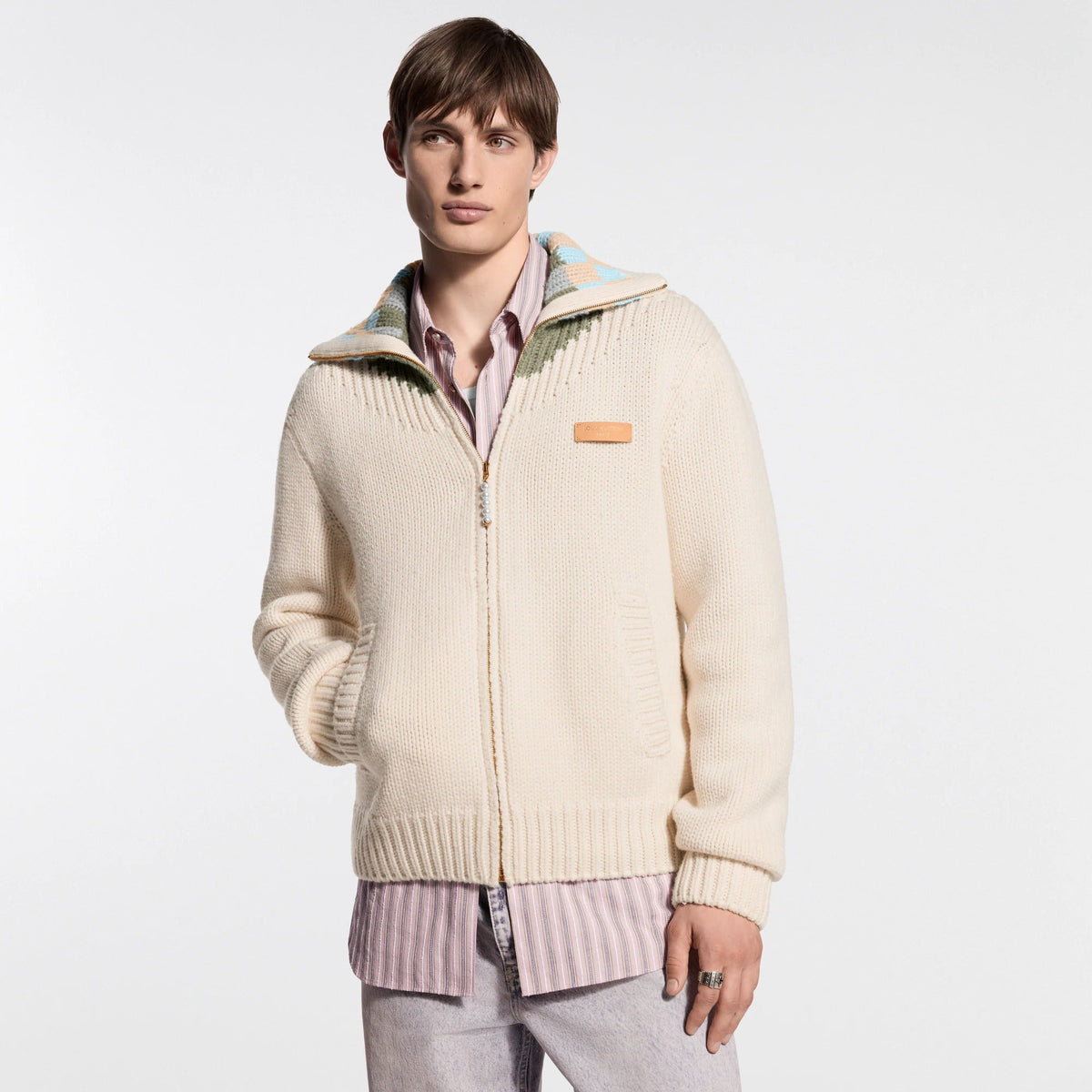 Zipped Intarsia Track Top