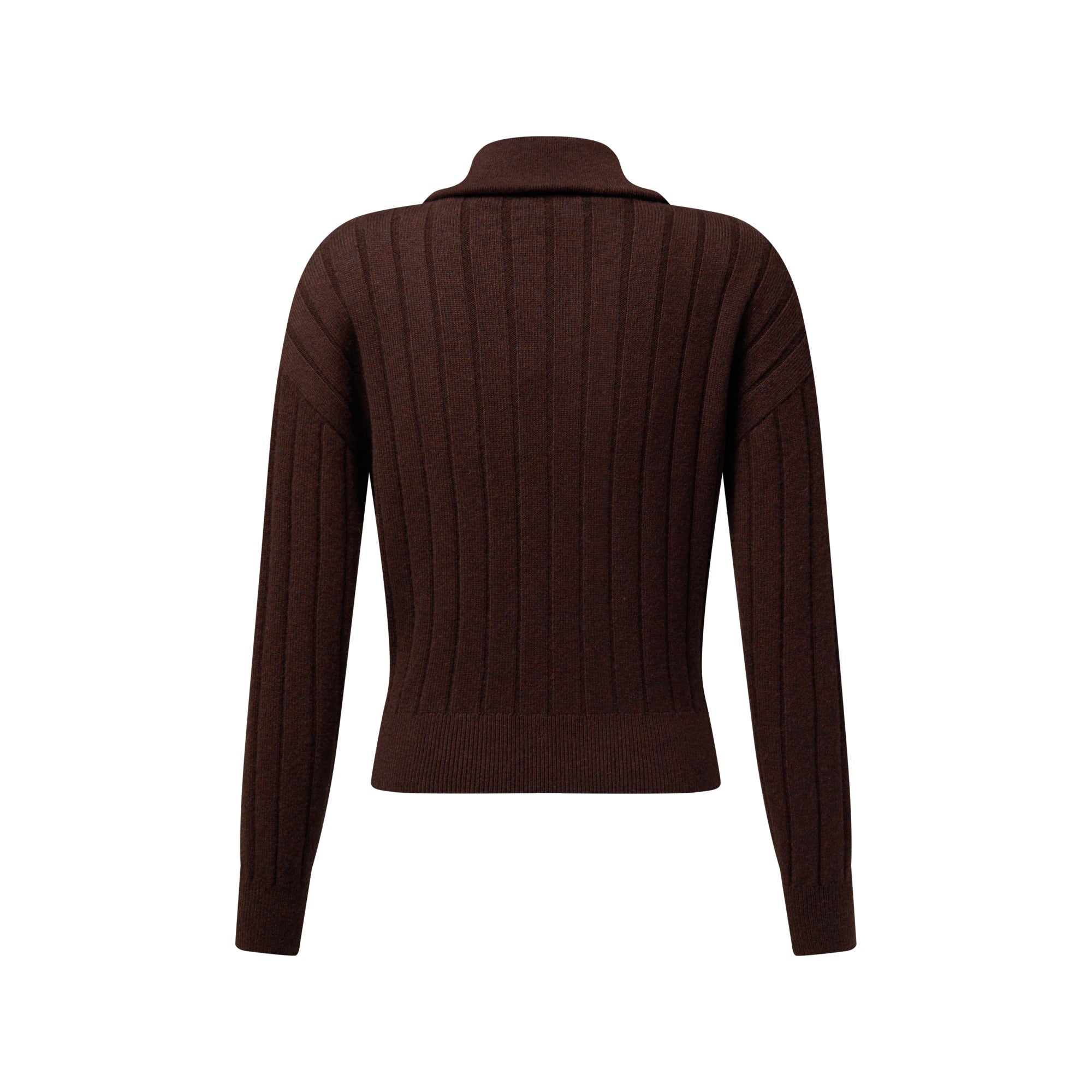 Ribbed-Knit Zip-Up Cardigan
