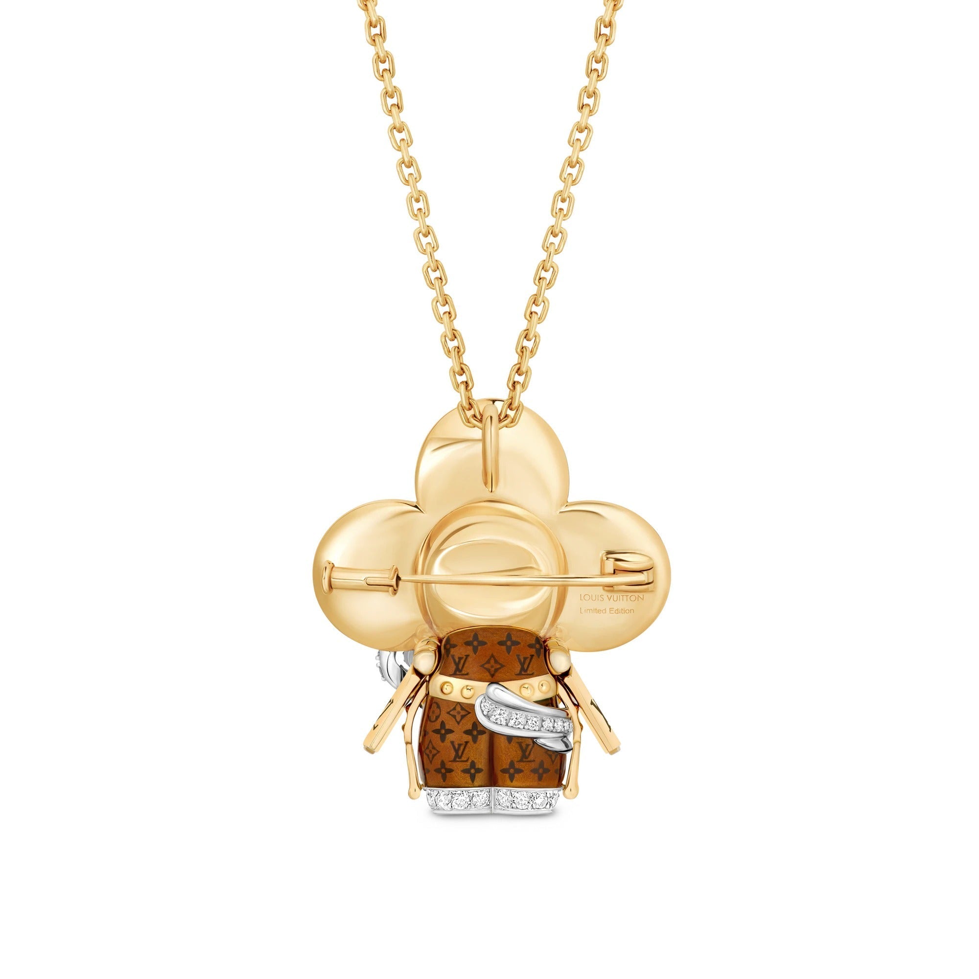 Vivienne Horse Pendant, Yellow Gold, White Gold, Lacquer & Diamonds