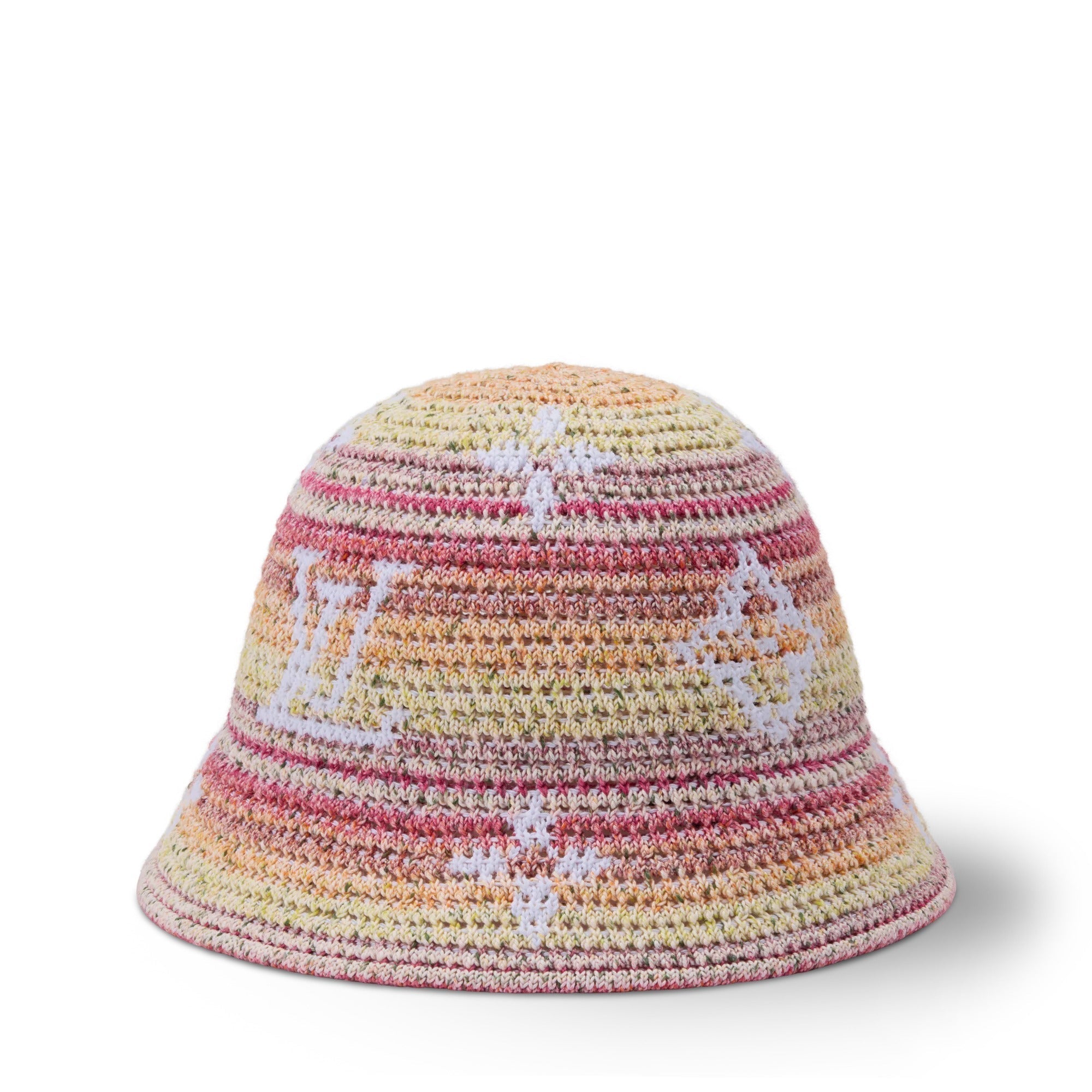 Monogram Stripes Crochet Bucket Hat