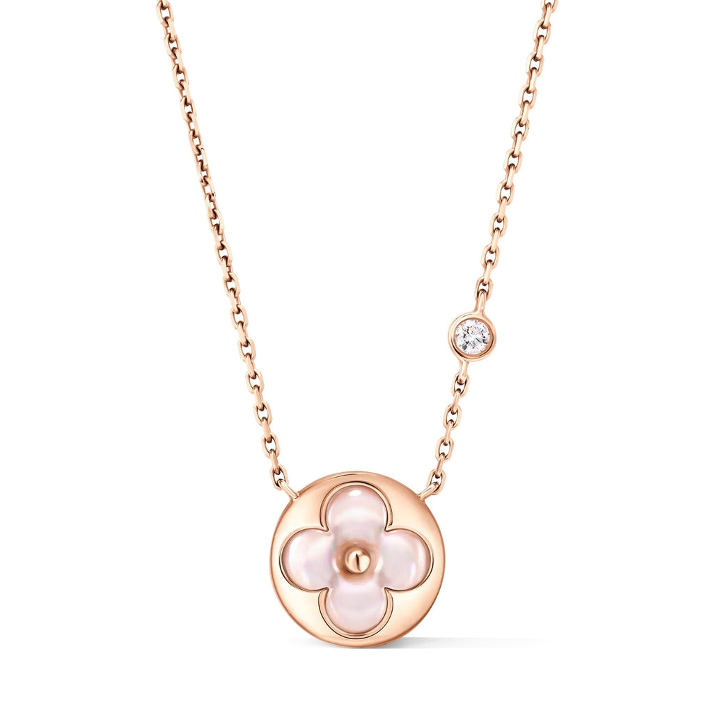 Color Blossom BB Sun Pendant, Pink Gold, Pink Mother-of-Pearl and Diamond