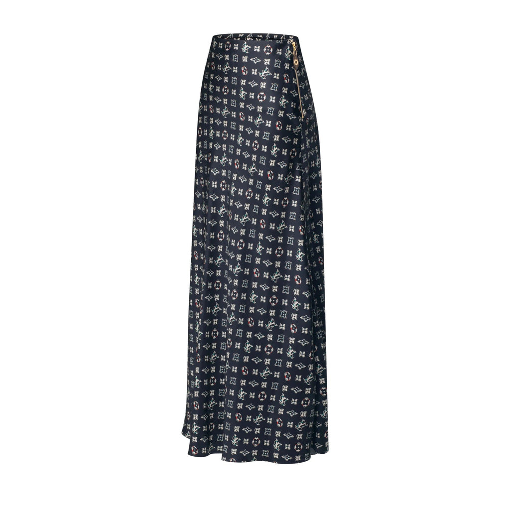Monogram Buoy Flared Maxi Skirt