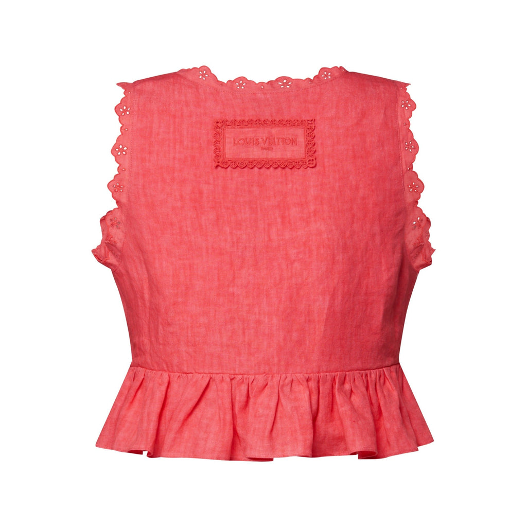 Broderie Trim Peplum Crop Top