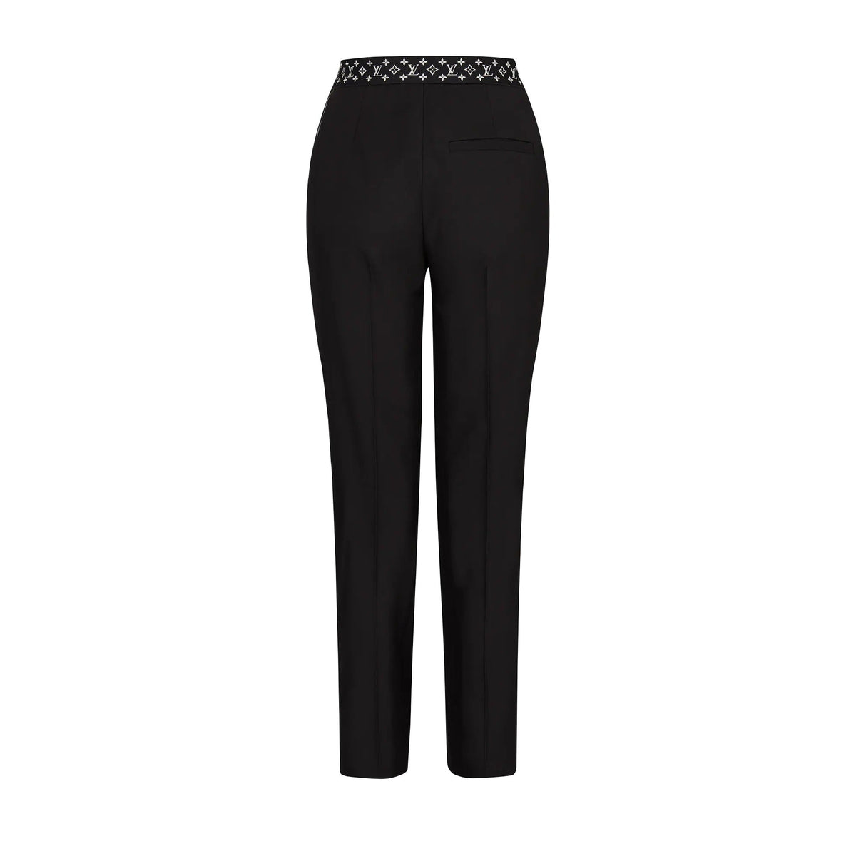 Straight Cut Pants With Monogram Elastic Belt