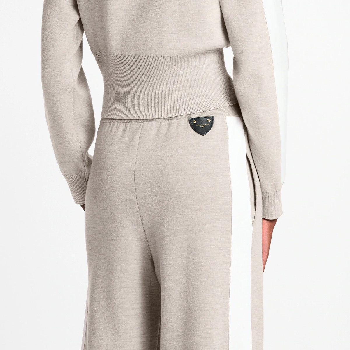 Stripe Accent Wide-Leg Jogging Pants