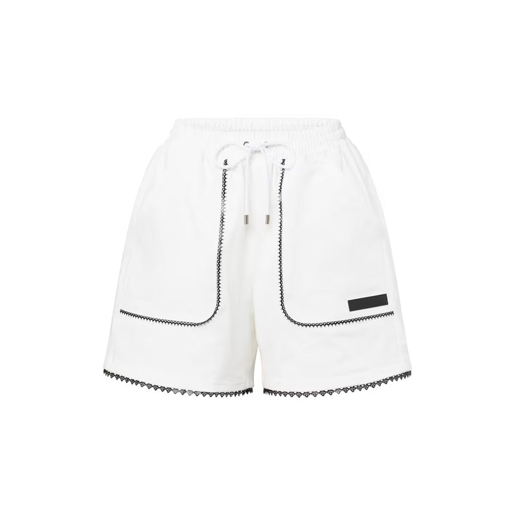 Graphic Lace Accent Shorts