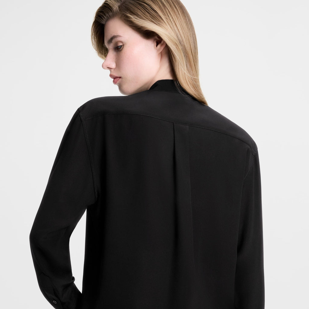 Monogram Accent Lavallière Blouse