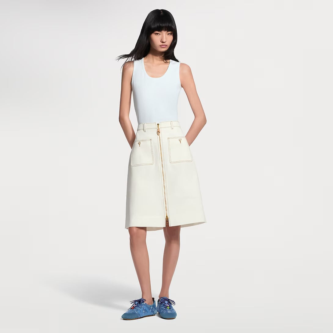 Contrast Stitch Utility Skirt