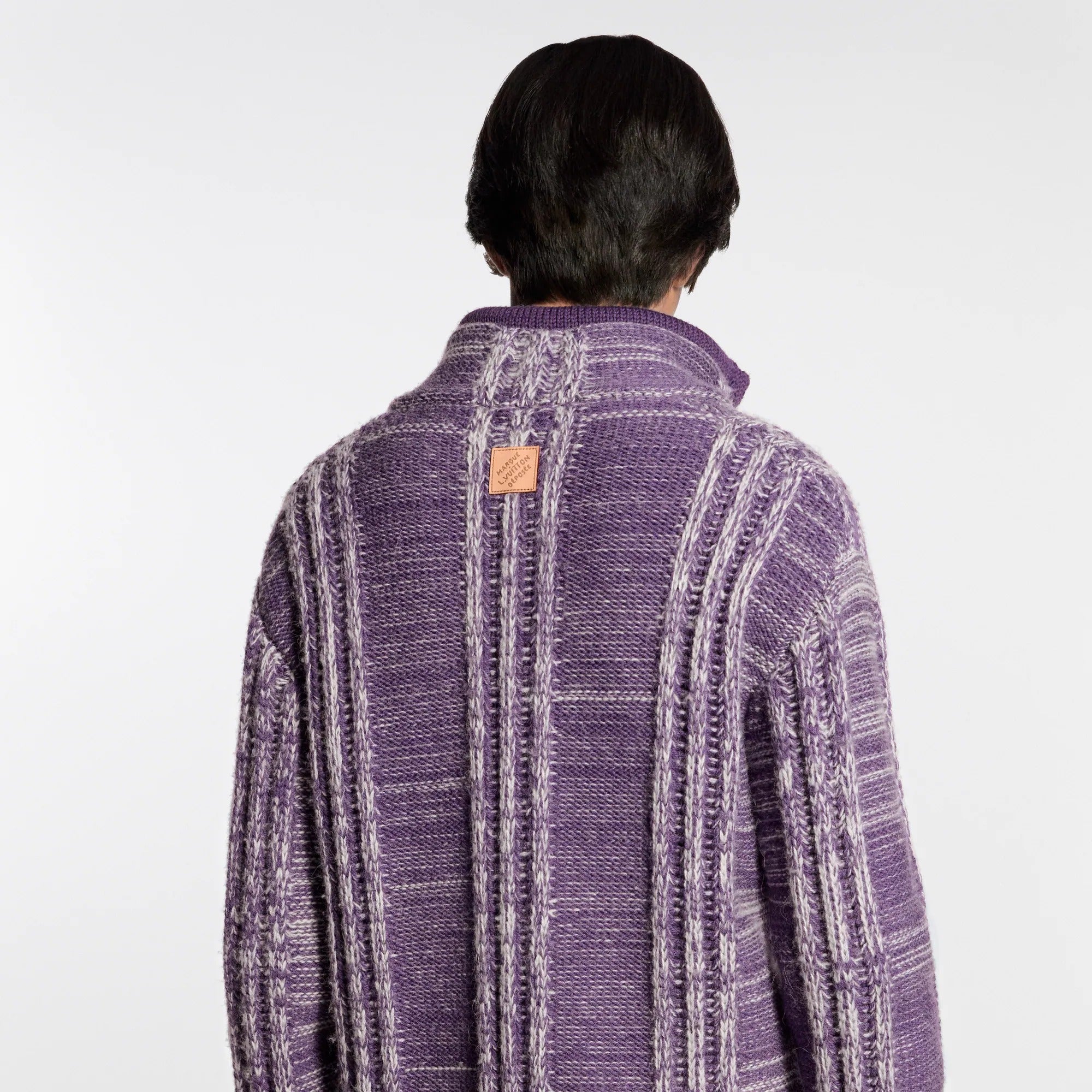 Striped Jacquard Half-Zip Sweater