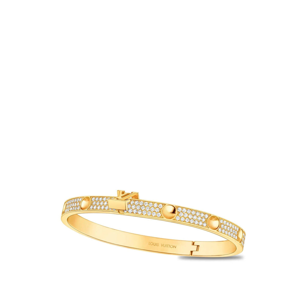 Empreinte Medium Bangle, Yellow Gold and Diamonds