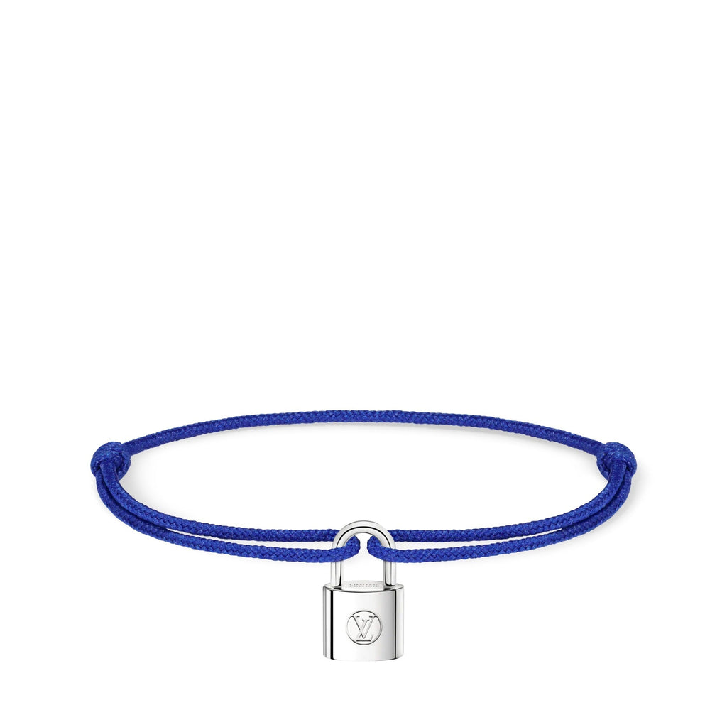 Silver Lockit Bracelet, Sterling Silver and Blue Polyester Cord